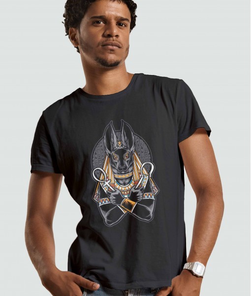 Мъжка тениска с щампа Арт Egyptian Аnubis - TShirtArtShop.com